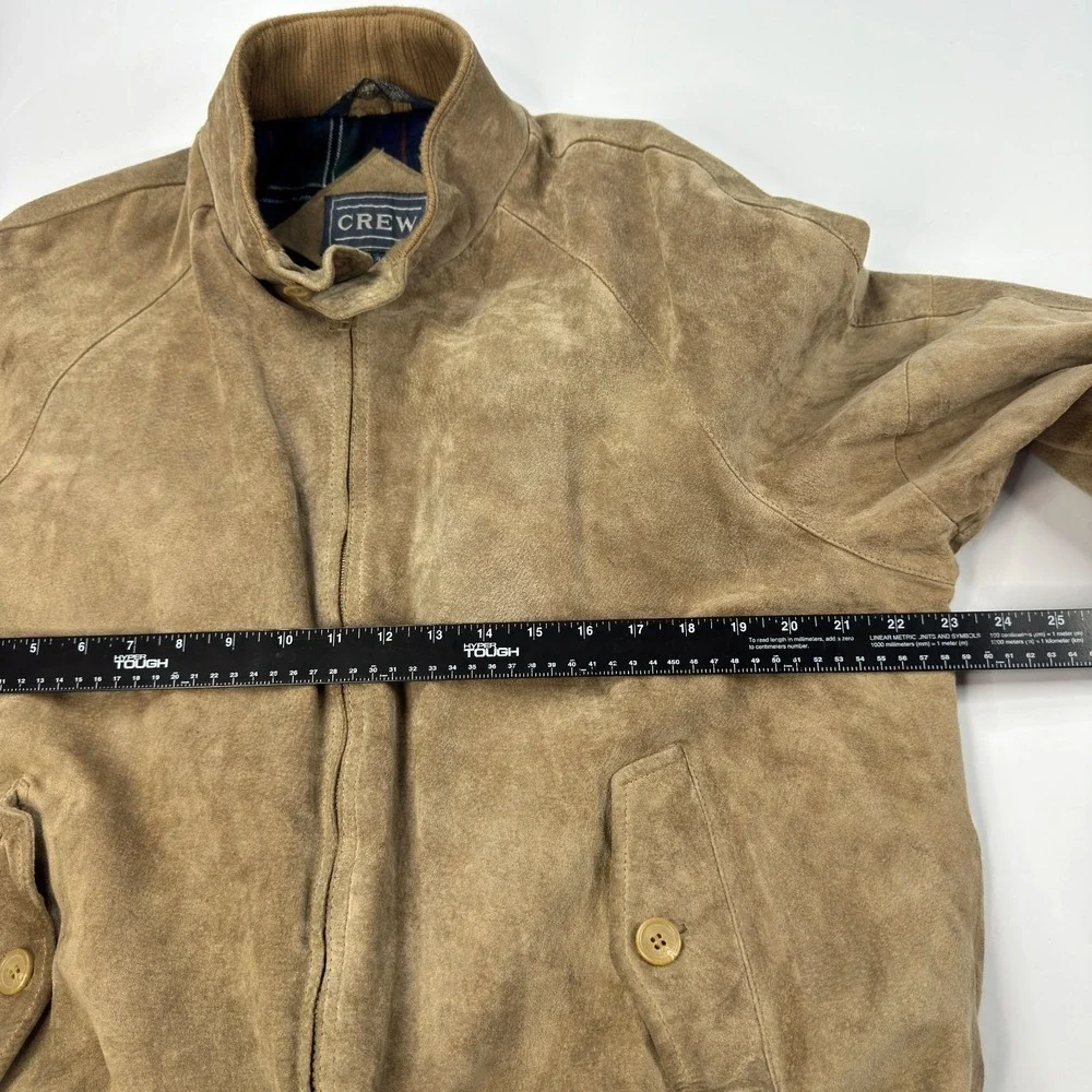 Vintage Crew Suede Leather Jacket‎ Mens Size L (40) Bi-Swing Harrington Tan